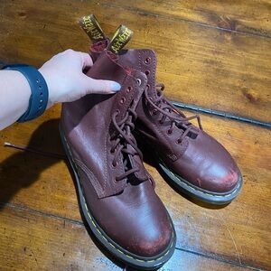 Dr. Martens Burgundy Leather Boots